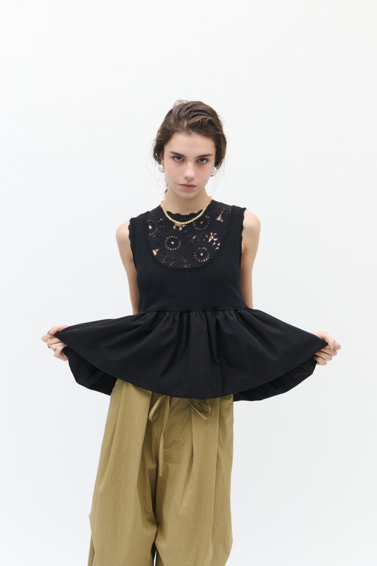 Lace peplum top